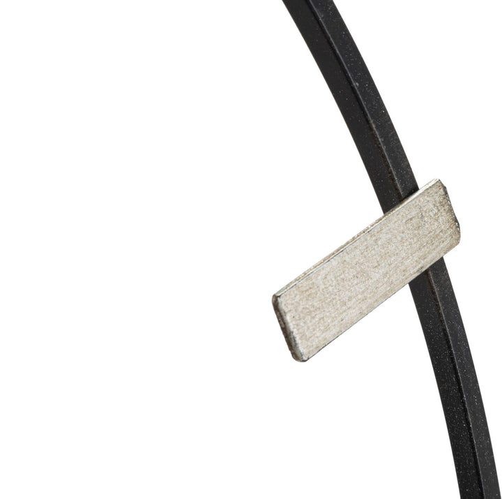 Reloj de Pared de Metal Plateado y Negro