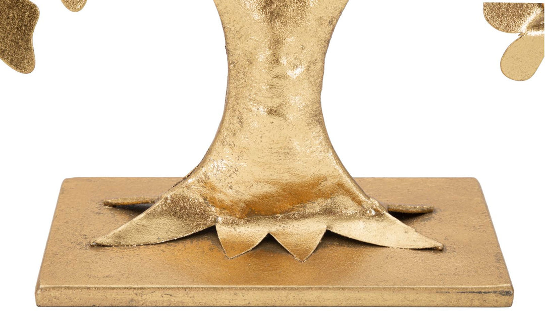 Decoración Flor de Madera Dorada (Escultura Moderna)