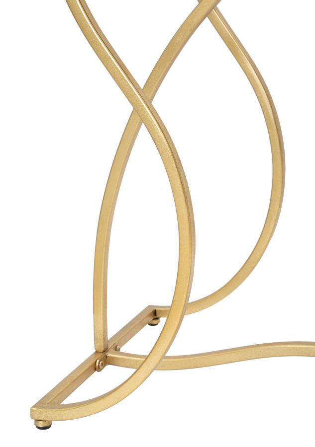 Mesa Consola de Metal y Cristal en Oro y Negro