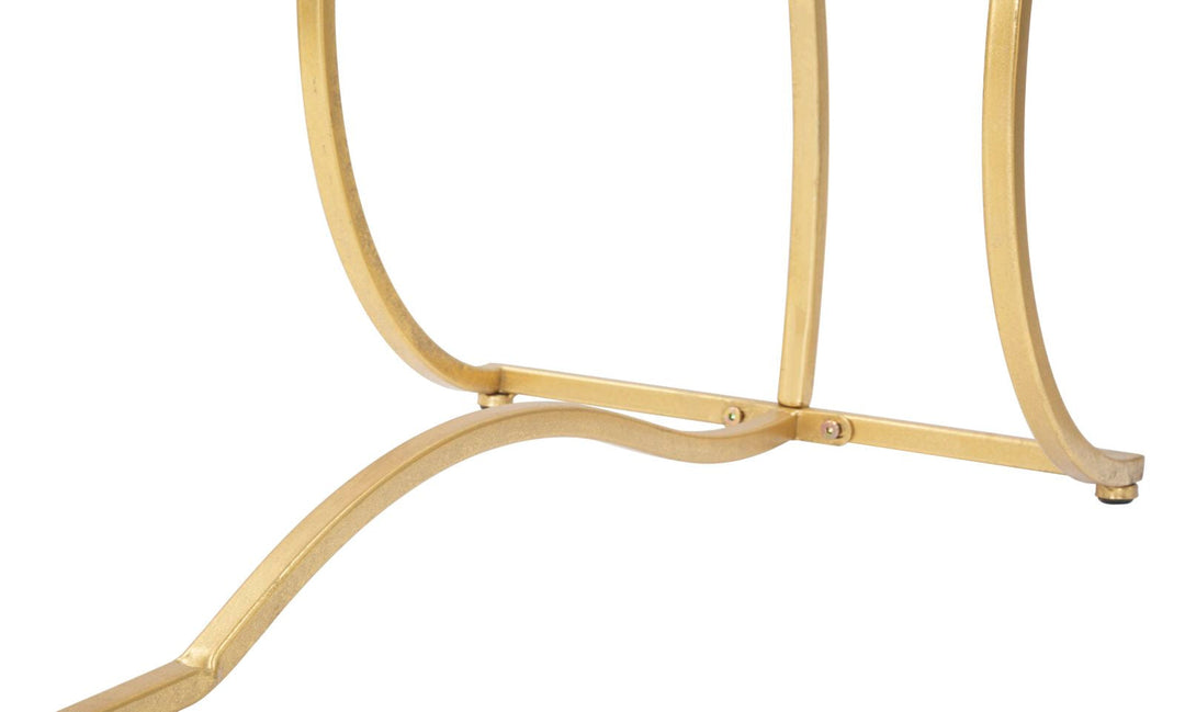 Mesa Consola de Metal y Cristal en Oro y Negro