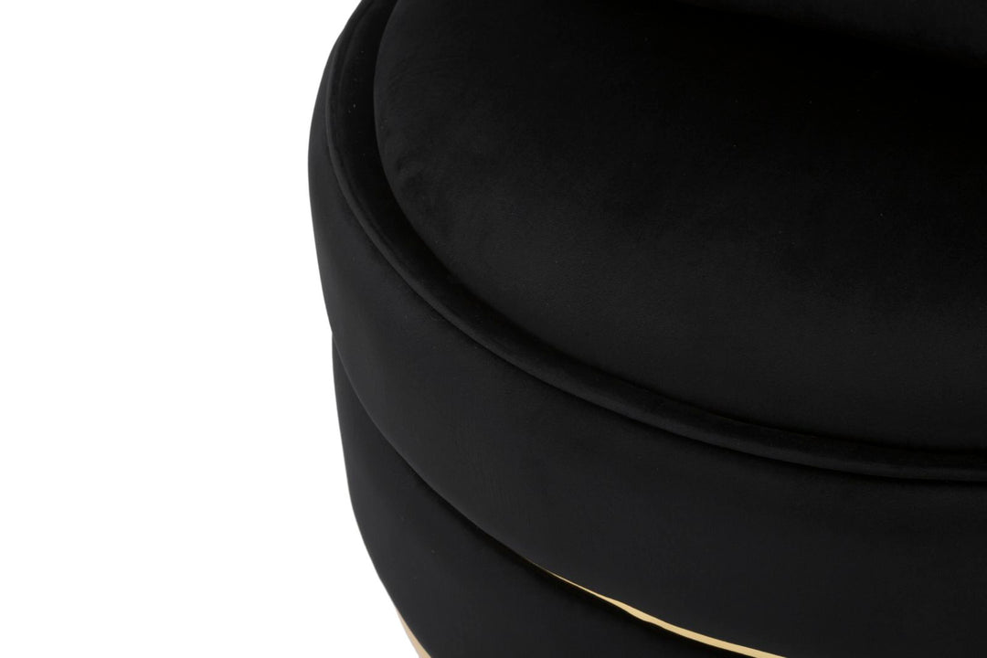 Sillón giratorio de terciopelo negro con base dorada – Paris Space sillón de acento