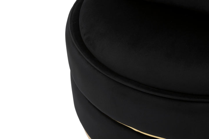 Sillón giratorio de terciopelo negro con base dorada – Paris Space sillón de acento