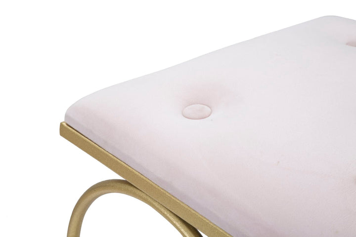 Asiento Rosa Vivo con Patas Doradas en Forma de Corazón