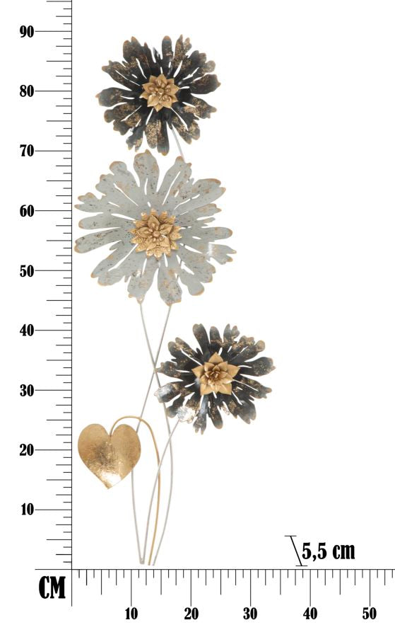 Decoración de Pared Moderna Floral de Metal