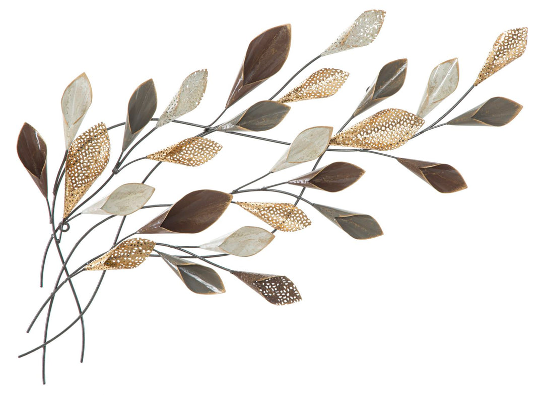 Decoración de Pared con Hojas Flotantes de Metal
