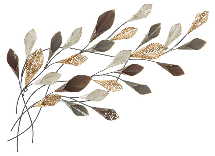 Decoración de Pared con Hojas Flotantes de Metal