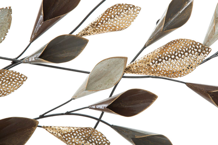 Decoración de Pared con Hojas Flotantes de Metal