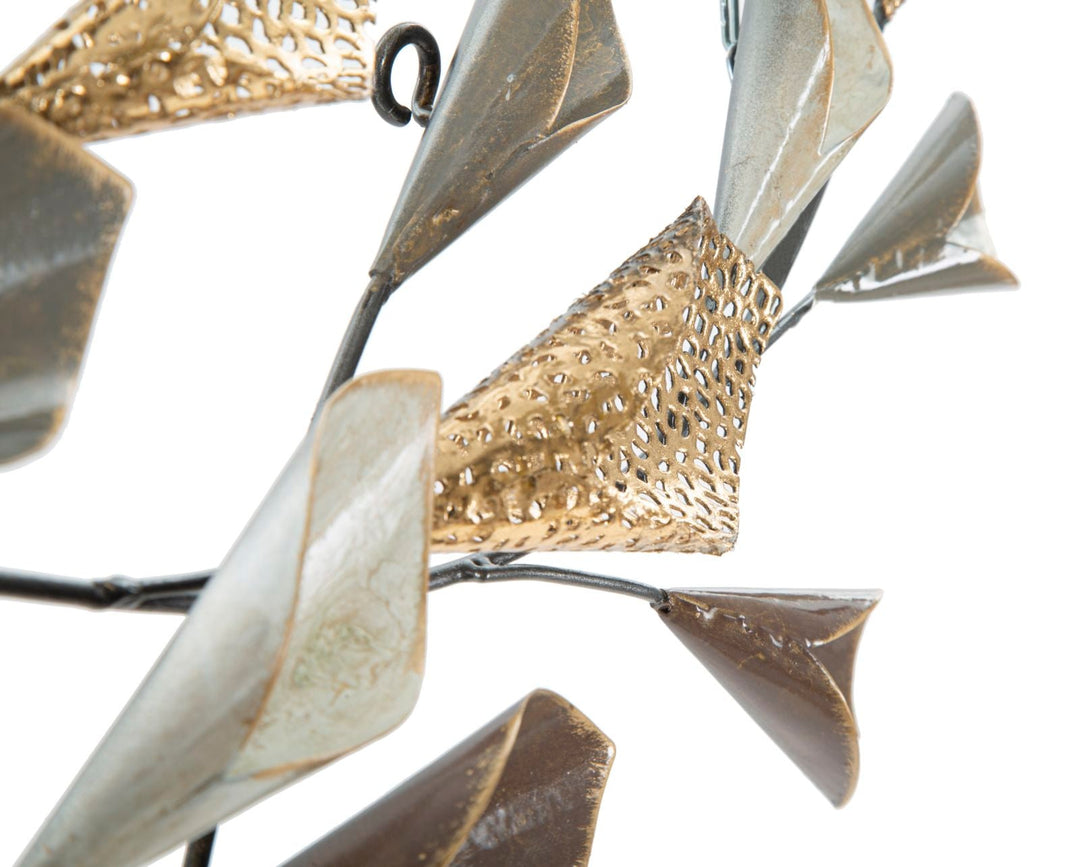 Decoración de Pared con Hojas Flotantes de Metal