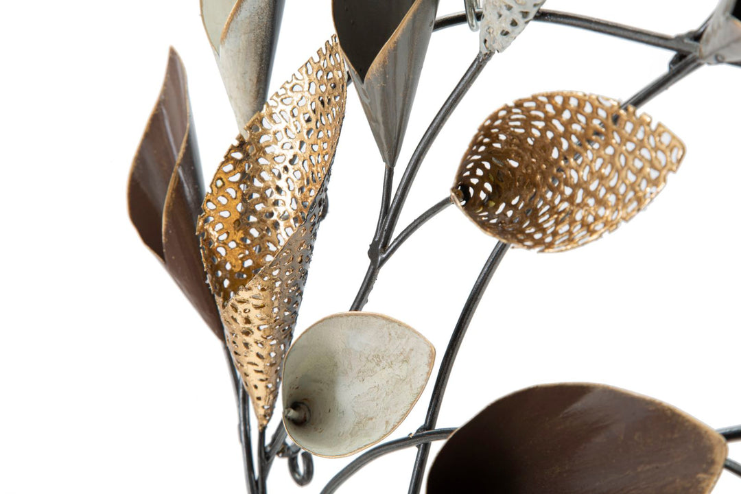 Decoración de Pared con Hojas Flotantes de Metal