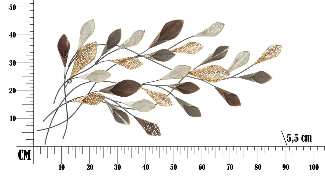 Decoración de Pared con Hojas Flotantes de Metal