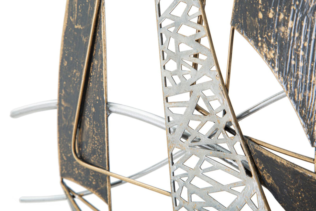 Decoración de pared en forma de velero de metal