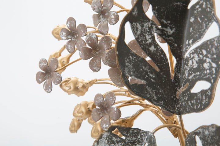 Florero con Flores de Metal (Decoración Moderna)