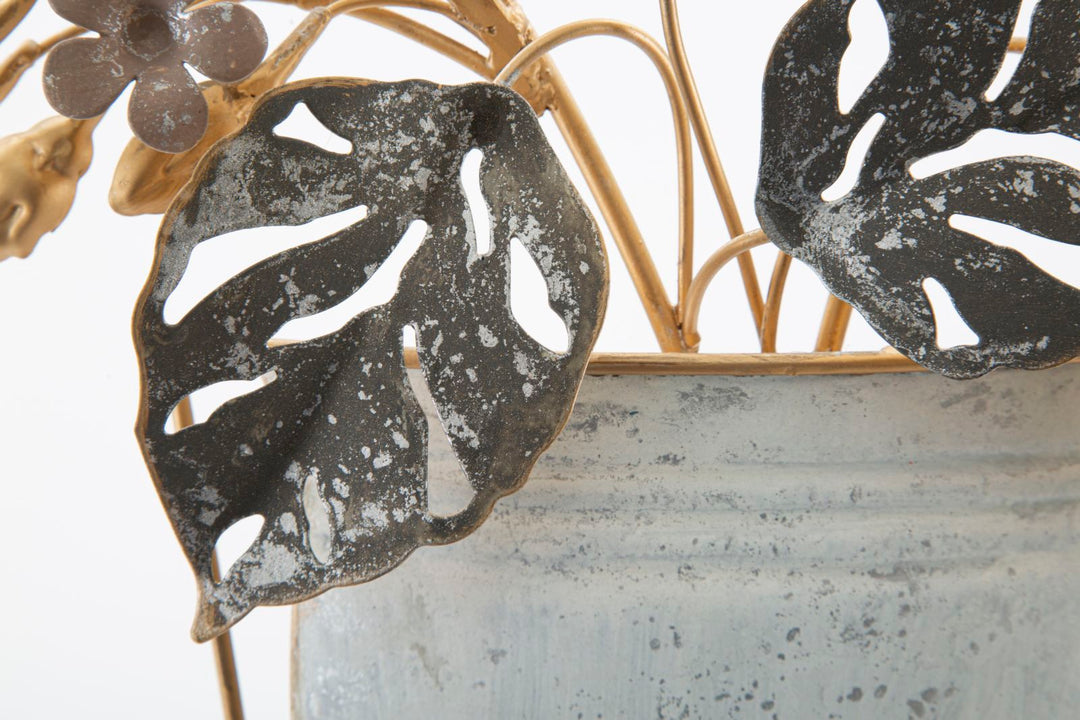 Florero con Flores de Metal (Decoración Moderna)