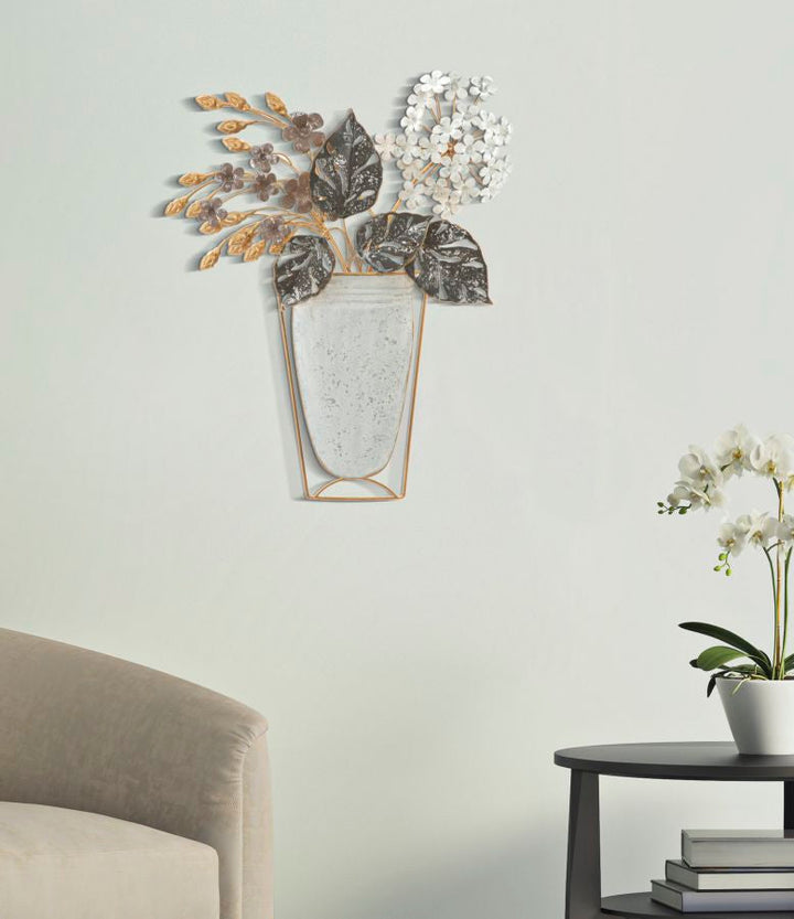 Florero con Flores de Metal (Decoración Moderna)