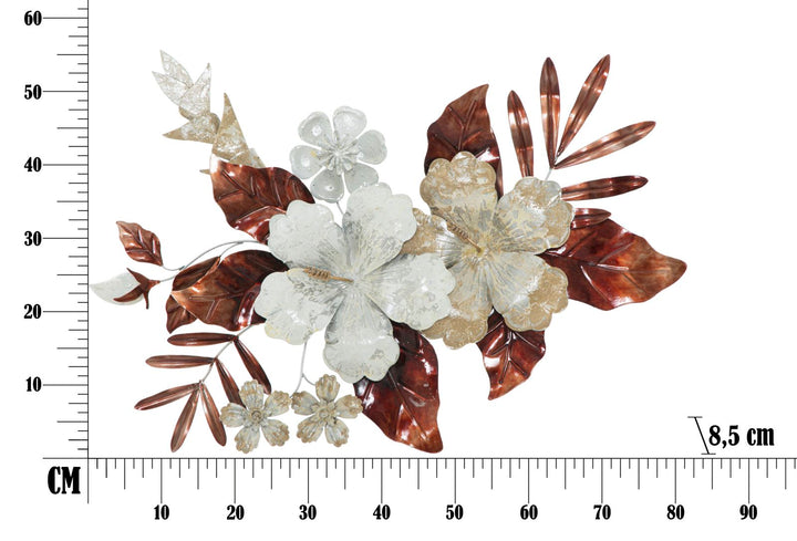 Decoración de Pared Moderna Floral de Metal