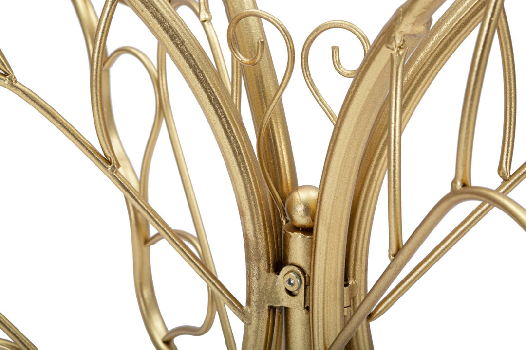 Mesa Consola de Metal y Cristal Dorada Mariposa