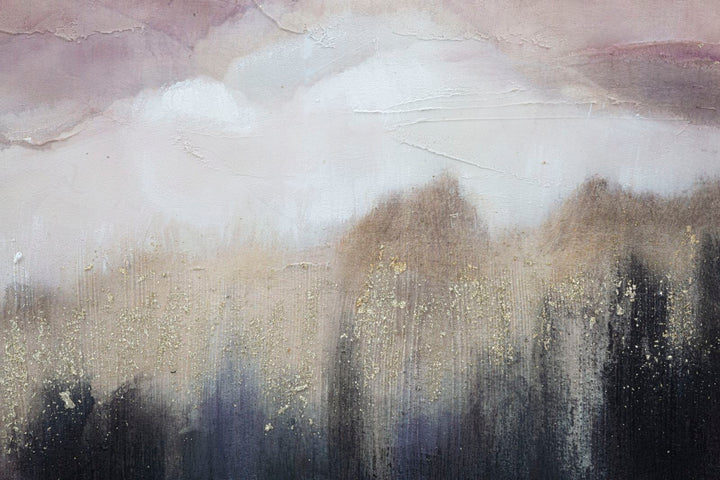 Pintura Abstracta Paisaje Con Montañas