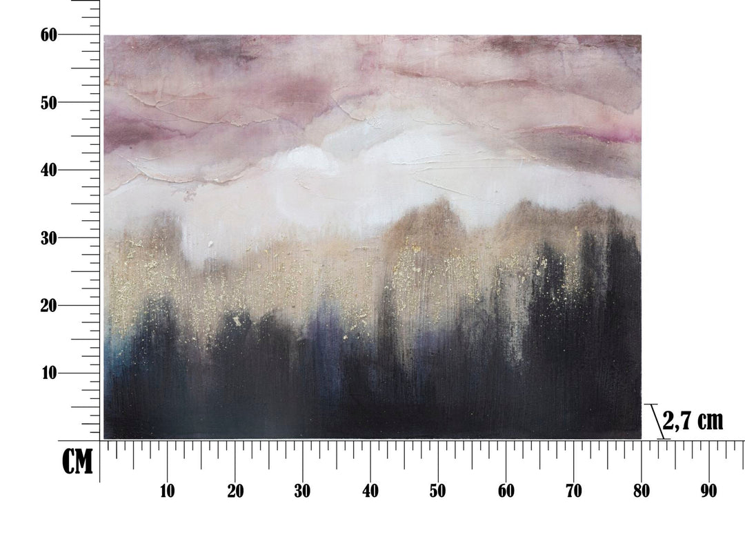 Pintura Abstracta Paisaje Con Montañas