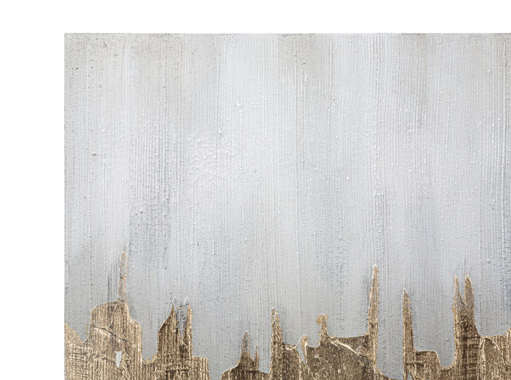 Mural Abstracto Oro y Blanco