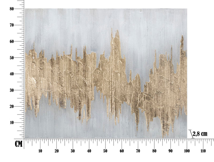 Mural Abstracto Oro y Blanco