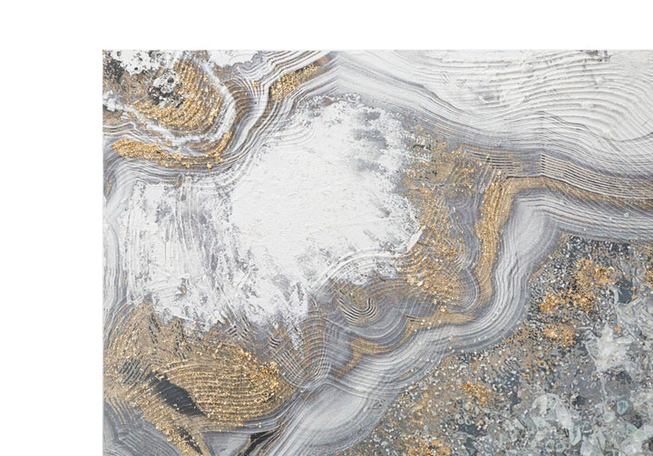 Mural de Mármol Gris y Dorado (Decoración de Pared)