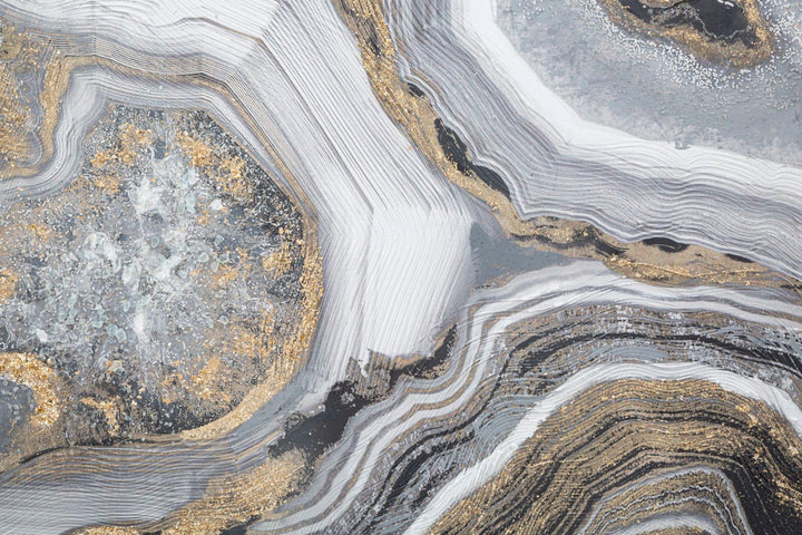 Mural de Mármol Gris y Dorado (Decoración de Pared)