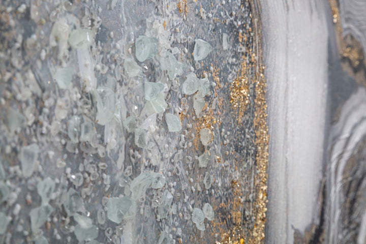 Mural de Mármol Gris y Dorado (Decoración de Pared)