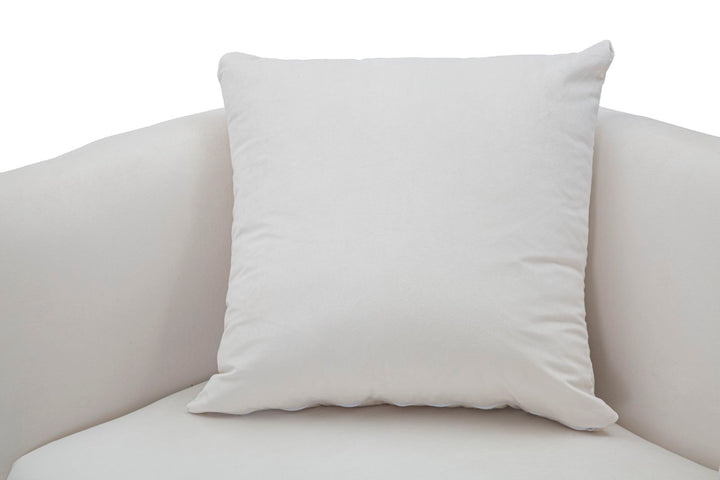 Sofá de terciopelo crema – Bucarest tapizado con brazos