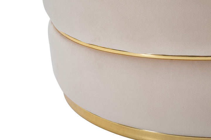 Sillón giratorio de terciopelo crema con base dorada – Paris Space sillón de acento