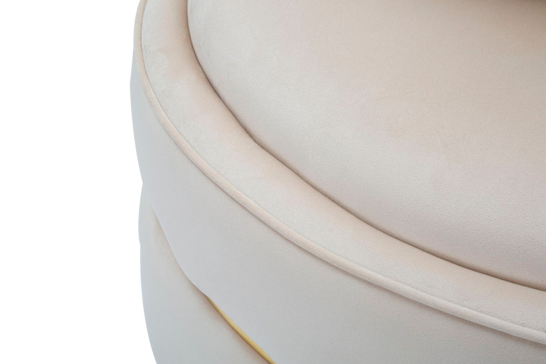 Sillón giratorio de terciopelo crema con base dorada – Paris Space sillón de acento