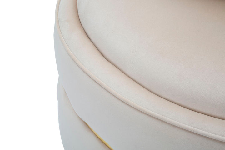 Sillón giratorio de terciopelo crema con base dorada – Paris Space sillón de acento