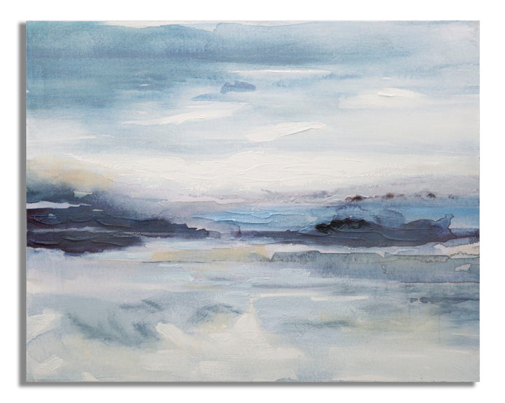 Pintura Abstracta Paisaje Azul Gris