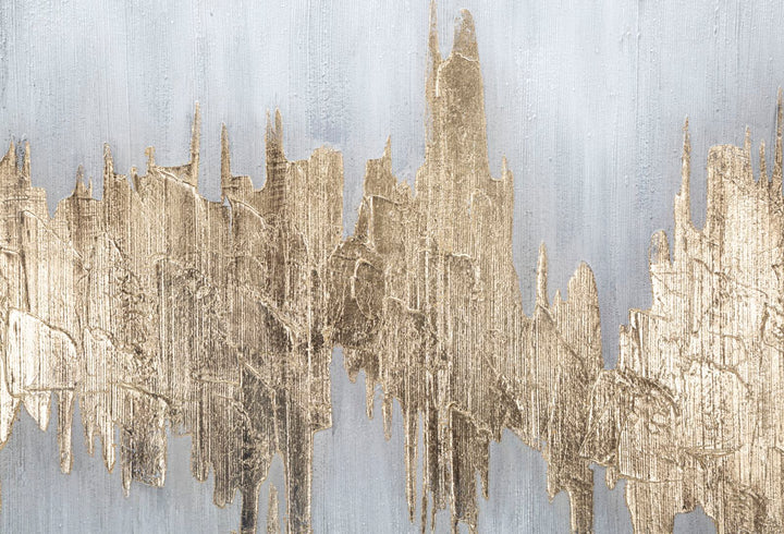 Mural Abstracto Oro y Blanco