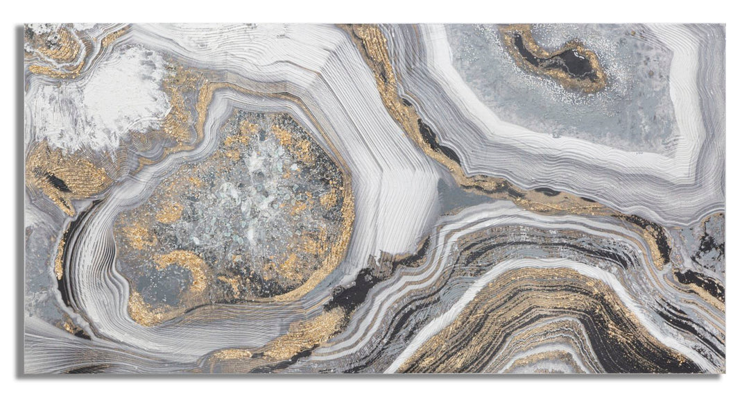 Mural de Mármol Gris y Dorado (Decoración de Pared)