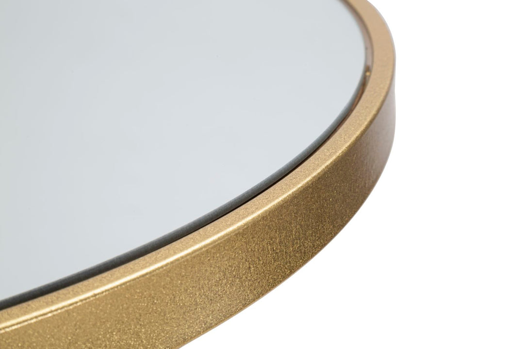 Mesa Redonda de Metal y Cristal Dorada