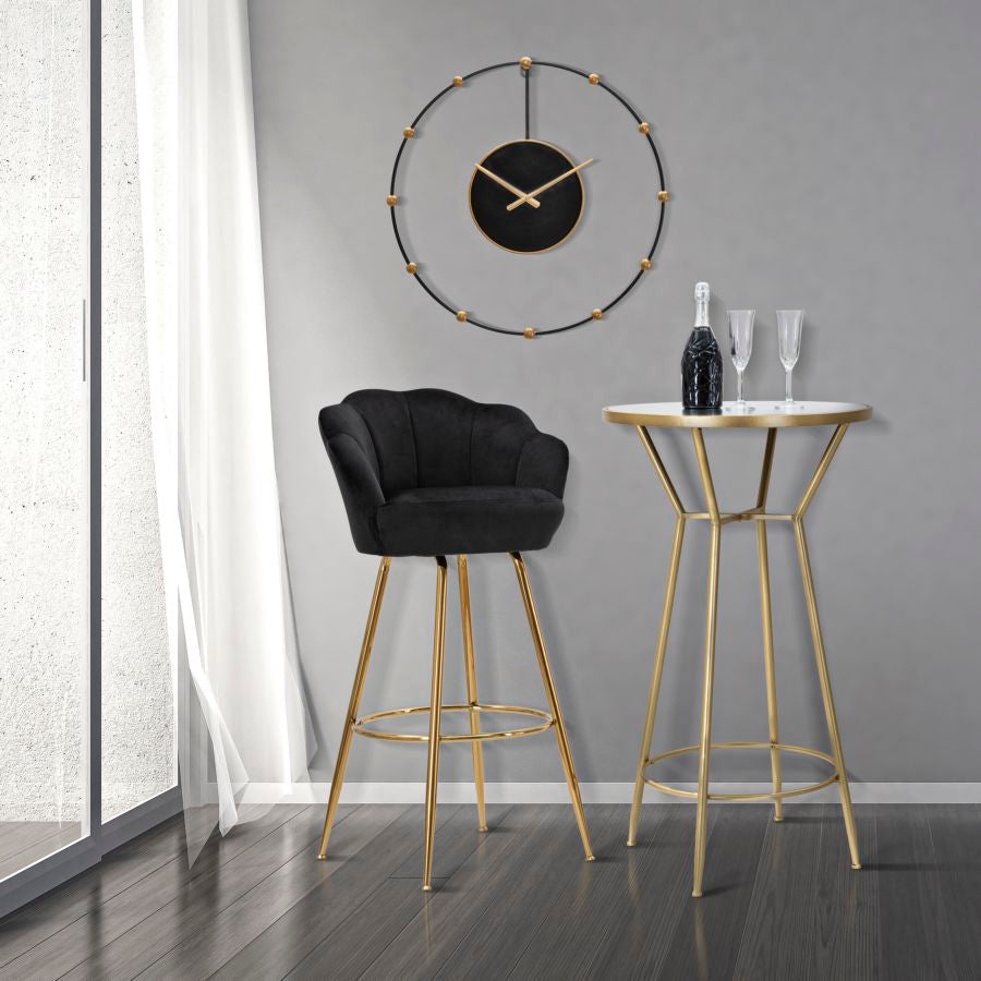 Mesa Redonda de Metal y Cristal Dorada