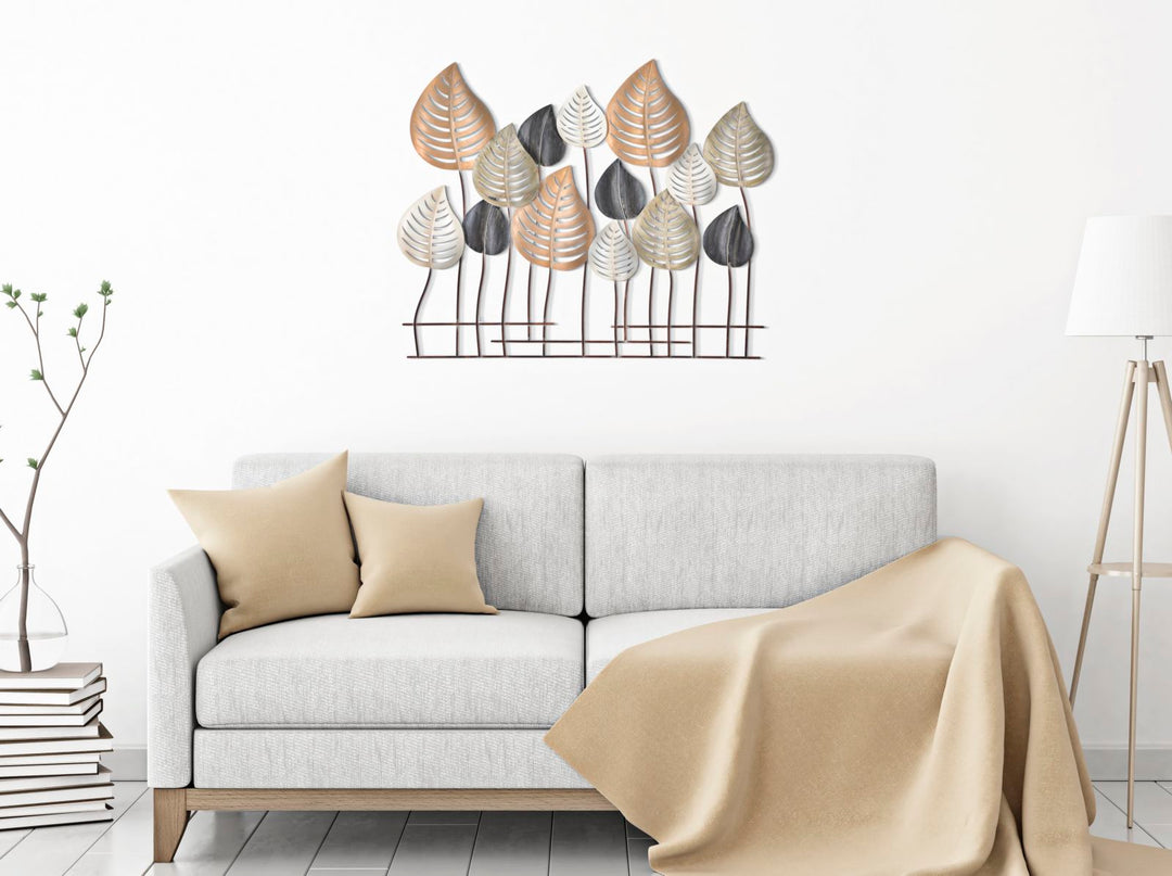 Decoración de pared en forma de hoja de metal