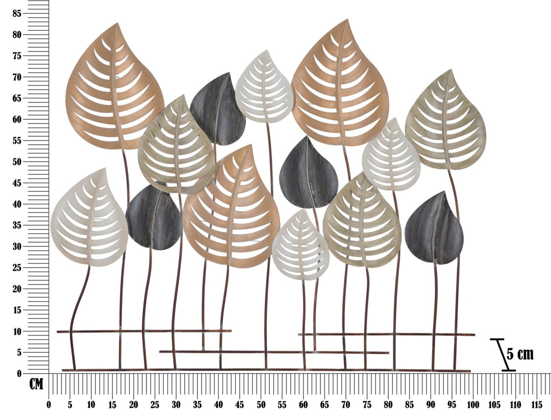 Decoración de pared en forma de hoja de metal