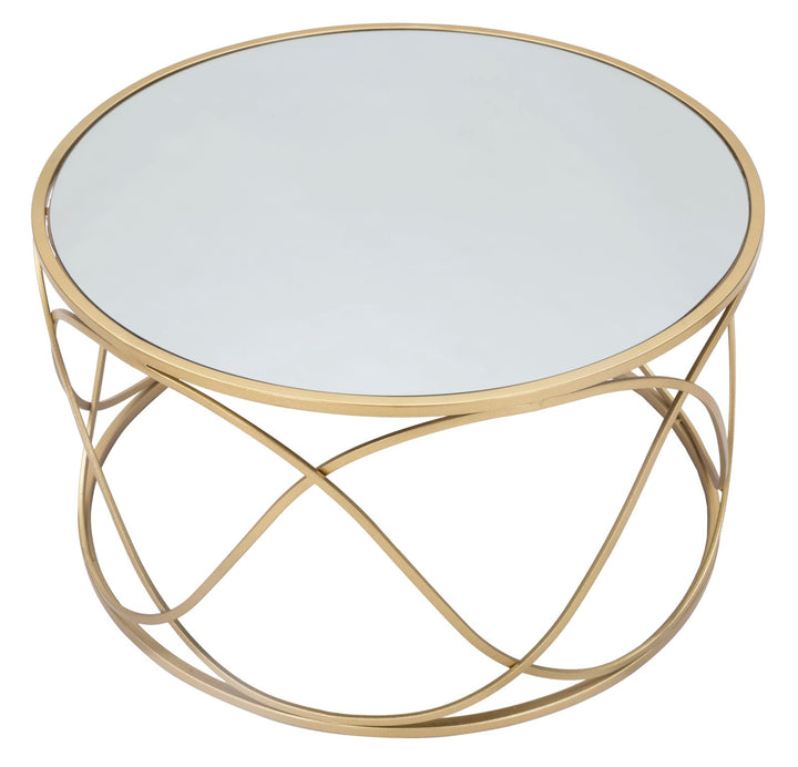 Mesa de centro de cristal con base dorada – Lury mesa de salón moderna