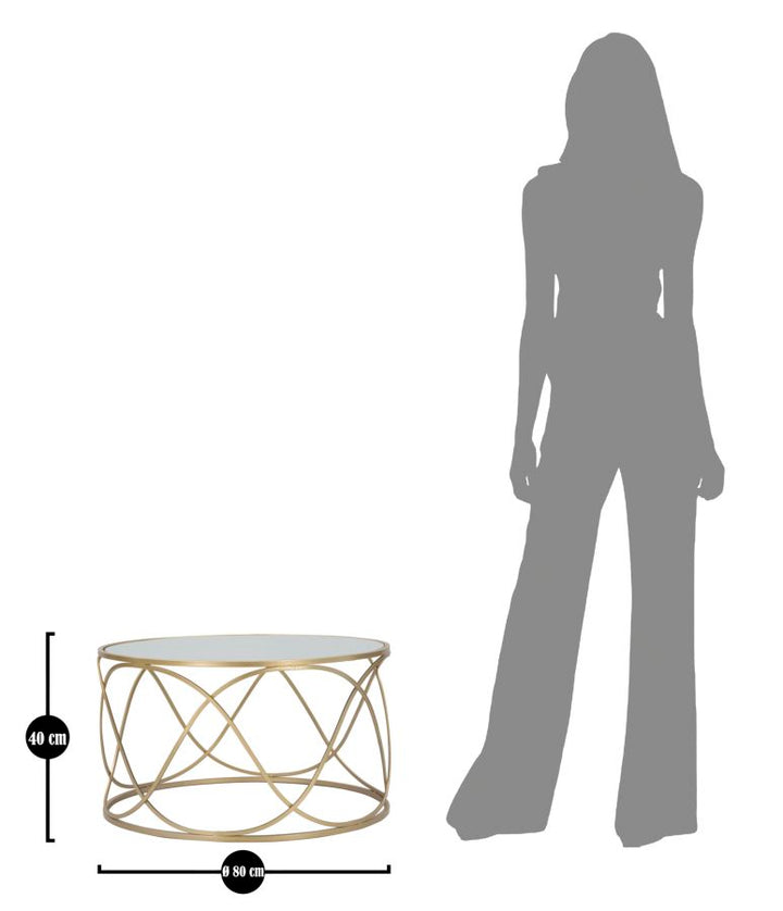 Mesa de centro de cristal con base dorada – Lury mesa de salón moderna