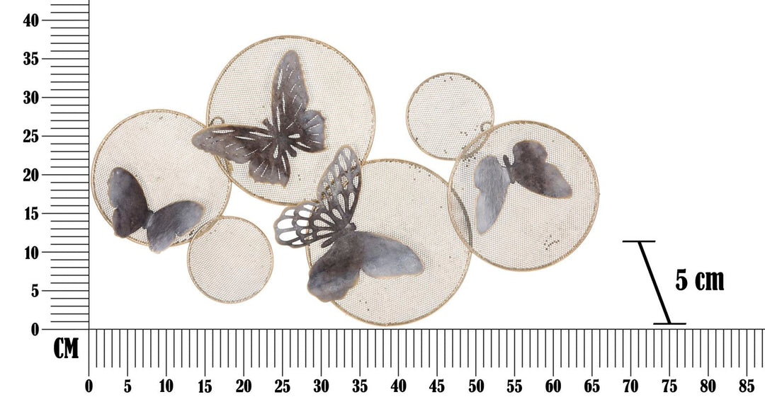 Decoración de pared de mariposas de metal