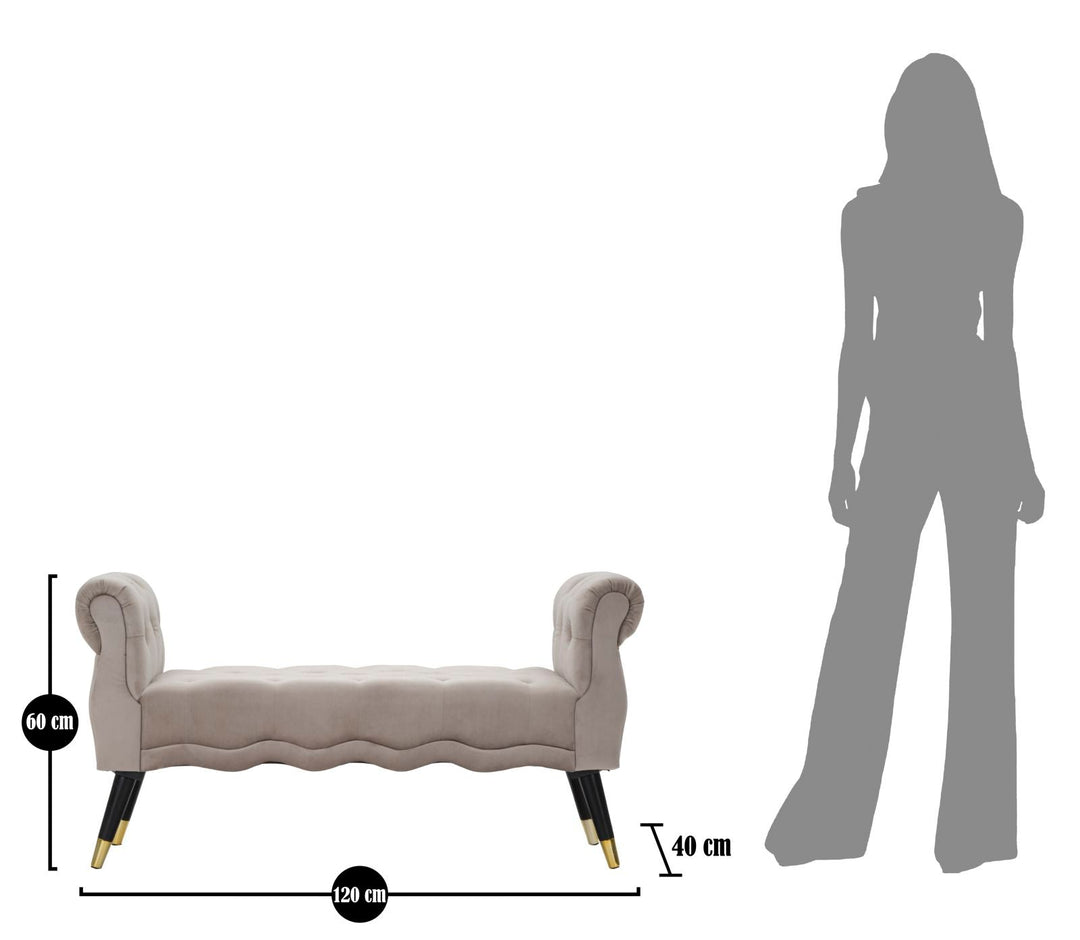 Banco de Terciopelo Gris