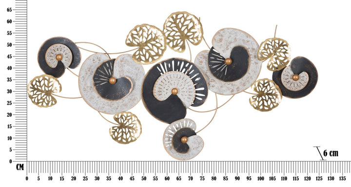 Decoración de pared de flores y hojas de metal