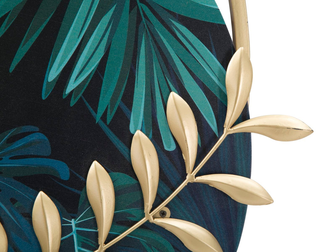 Elegante Reloj de Pared Geométrico con Diseño de Mármol y Hojas