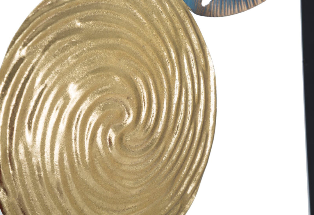 Decoración de pared geométrica de círculos de metal en marco cuadrado