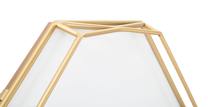 Reloj de Pared Hexagonal Oro y Blanco