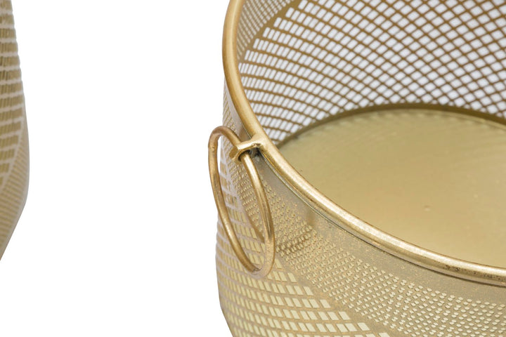 Juego de 3 Jarrones de Metal Dorado