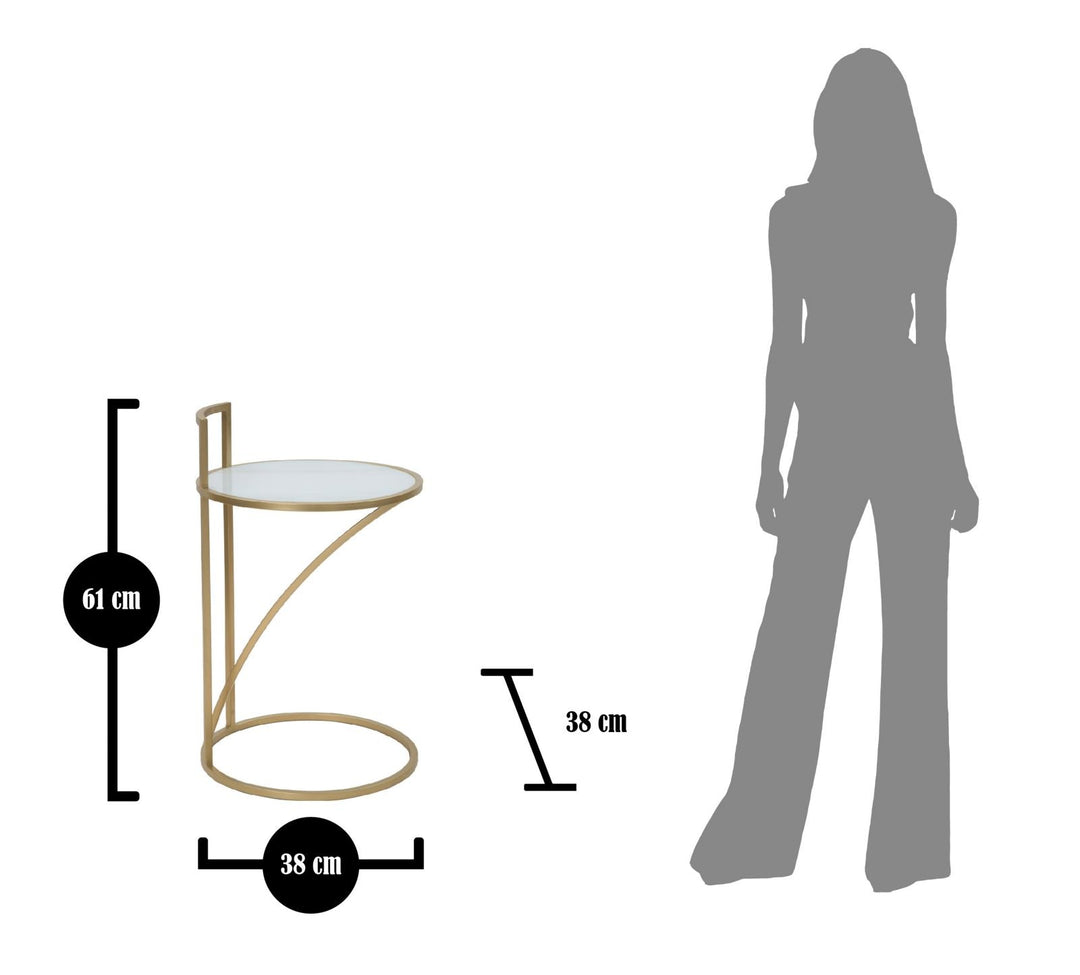 Mesa Metalica Dorada con Tapa de Marmol Blanco