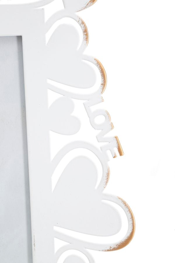 Marco Metalico Corazon Blanco