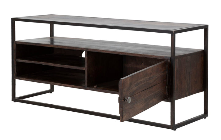 Mueble de TV de madera con estructura de metal – Burn mueble multimedia